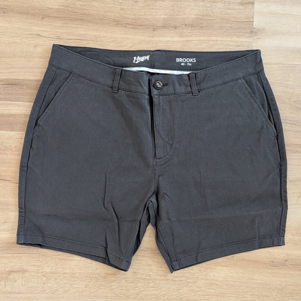 NWT Mugsy Morgan Shorts 7" Inseam Dark Grey 40" waist Men's